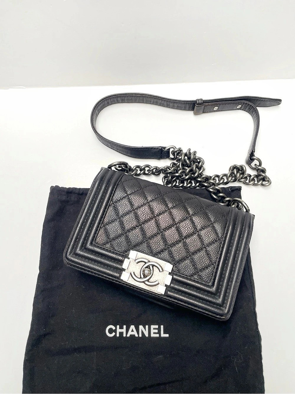 Chanel Boy Flap Bag small Caviar Black *repainted*